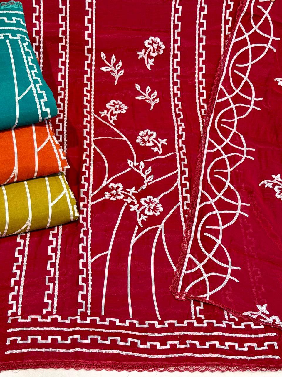 Siara By Fashid Stylish Beautiful Colourful Mall Chanderi Dresses At Wholesale Price
